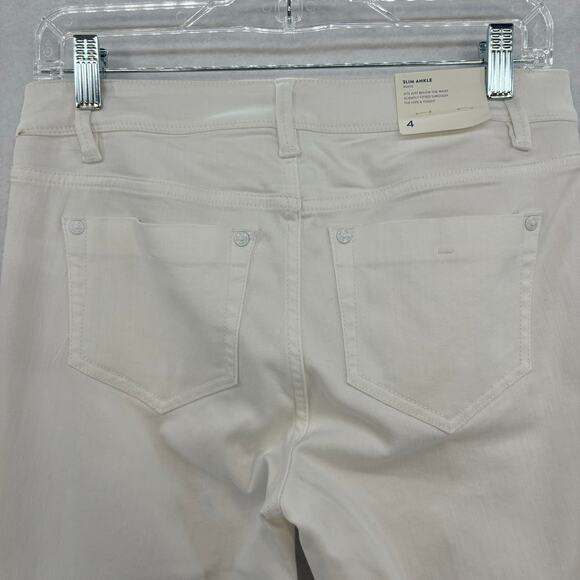 J. Jill Authentic White Jeans Women size 4 Fit Slim Ankle Preppy Classic - Picture 4 of 11